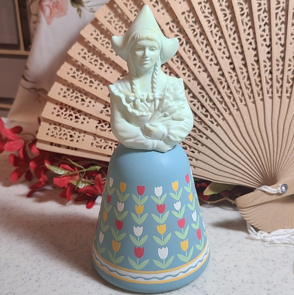 Avon Accessories - Vintage Ceramic Bell with Floral Design Collectible Empty Avon Bottle fo…